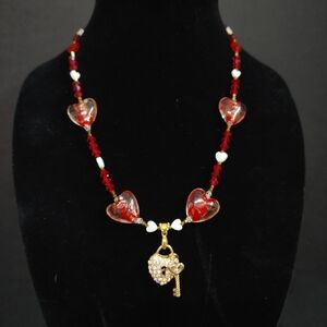 #6 - SOLD - sparklechick1 - Commissioned Red Heart Beaded Necklace